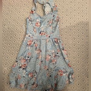 Indikah blue with florals dress size small